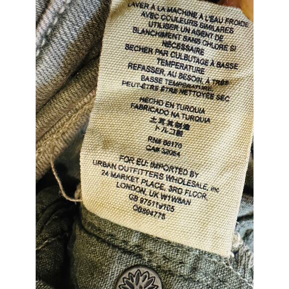 Free People Women Great Heights Fray Fringe Stretchy Cropped Ivy Green Jeans 26 - Picture 10 of 10